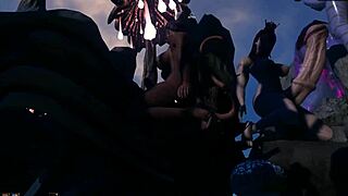 Futunari anime game and included BDSM and shemale orgy