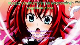 rias gremory whispers jerk off instructions in anime hentai style