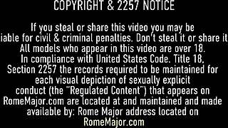 Mocha in latex teases stud rome with fucking