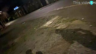 street girl shoves items in her shaved pussy while fleeing. public chaos unfolds in raw pov action!