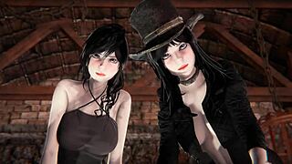 hey, check out this wild 3d porn with pale twins in a hot 3some.