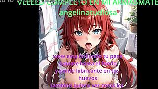 rias gremory whispers jerk off instructions in anime hentai style