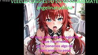 rias gremory whispers jerk off instructions in anime hentai style