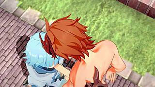 A sissy crossdress is fucked and his dick gets blown in just trang game hentai Genshin Impact