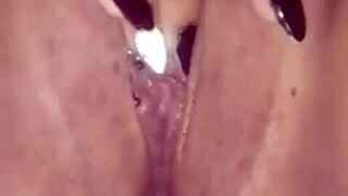 The hot wife's intense solo masturbation with dildo