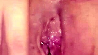 The hot wife's intense solo masturbation with dildo