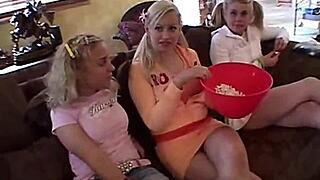 Little Summer gets naked with girlfriends at party