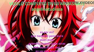 rias gremory whispers jerk off instructions in anime hentai style