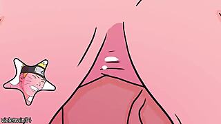 Yo, Naruto messing with Saber's tits and banging her hard in anime action