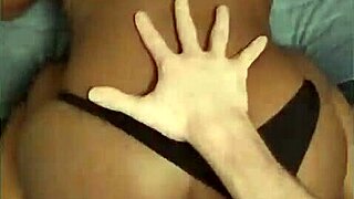 Ebony Tinder Girl Stretched Again! Panties To Side For Cumshot.