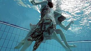 i'm watching anna netrebko and lada poleshuk underwater lesbos in the pool