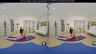 Hot yoga girl rides your dick in VR.