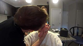 Horny step son licks my nylon soles!