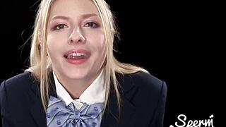 so, this blonde girl at the party couldn’t get enough cum in her blowbang.