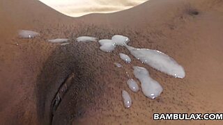 Sperm splashes over African teen stepdaughter’s tight 18+ pussy. She craves more!