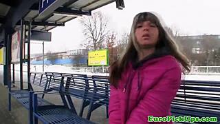 Real Publicsex Slut Swallowing Cum!