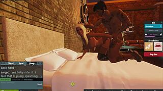 Mercedes fucks the mech with her big tits bouncing on his monster cock.