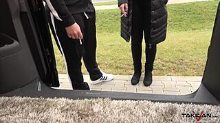 cigarette break turns shy redhead's life with stranger's big cock in van 😳