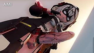 I can't get enough of this naughty futanari girl masturbating with a monster cock