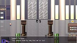 The base chief wants to fuck the protagonist and her friend in this hentai