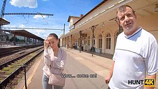 Hunt4k shows greedy old man letting gf bang stranger for cash