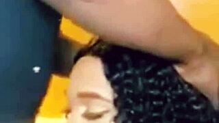 she takes it deep in her throat, face fucking her hard