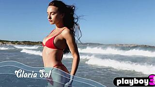 petite milf model gloria sol shows her curvy body