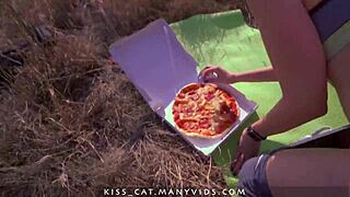 i-i picked up this 18 babe for pizza outdoor sex and sloppy blowjob