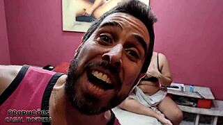 BBW blonde Scarlett does rough anal and takes cum on her face behind the scenes?