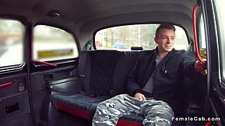 Muscled dude bangs a tanned cab driver hard in the backseat on hidden cam