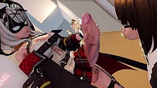 I can't get enough of this naughty futanari girl masturbating with a monster cock