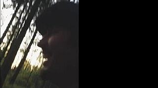 Nevzlynkaya Masha mows outdoor cunnilingus in German woods