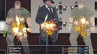 The base chief wants to fuck the protagonist and her friend in this hentai