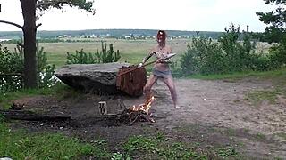 Outdoor Mature Amateurs in Stone Age Survival Version 4