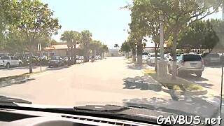 blindfolded guy gets tricked into a blowjob by a hunk