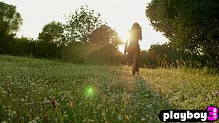 Perfect Small Tits MILF Anetta Keys Poses Outdoors After Striptease