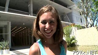 Petite teen sucks and fucks barely legal