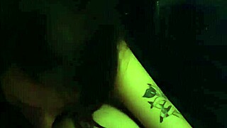 Tiny beauty, with beautiful brown hair, provides a passionate deep throat fucked blowjob mixture on a generously proportioned male partner