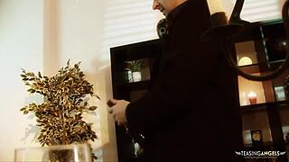 Horny Slut In Stockings Craves Tasting His Big Delicious Dick