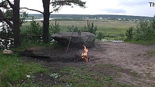 Outdoor Mature Amateurs in Stone Age Survival Version 4