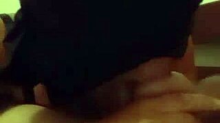 submissive girl quietly sucks master's cock in session