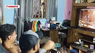 Curious Friend Rides Gay Ass in Hardcore Bareback Fucking