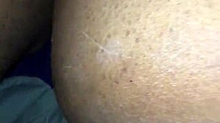 Bent over for doggystyle, her black ass shines in homemade action. It’s raw and real.