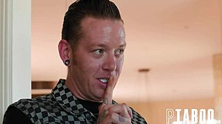 A hardcore, naked Katie Morgan hops on Joey’s cock and takes a big dick in her ass; Johnny Goodluck shows how to fuck POV