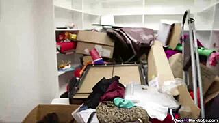 Over40-horny milf strokes young cock with skill