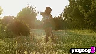 Perfect Small Tits MILF Anetta Keys Poses Outdoors After Striptease