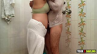 Chubby Stepmom Warms Me in Bath with Hardcore Creampie