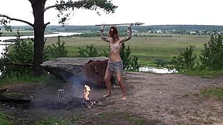 Outdoor Mature Amateurs in Stone Age Survival Version 4