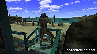 Foxy 3D Babe Licked On Boat