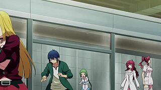 In this hentai, the harem ends with intense scenes